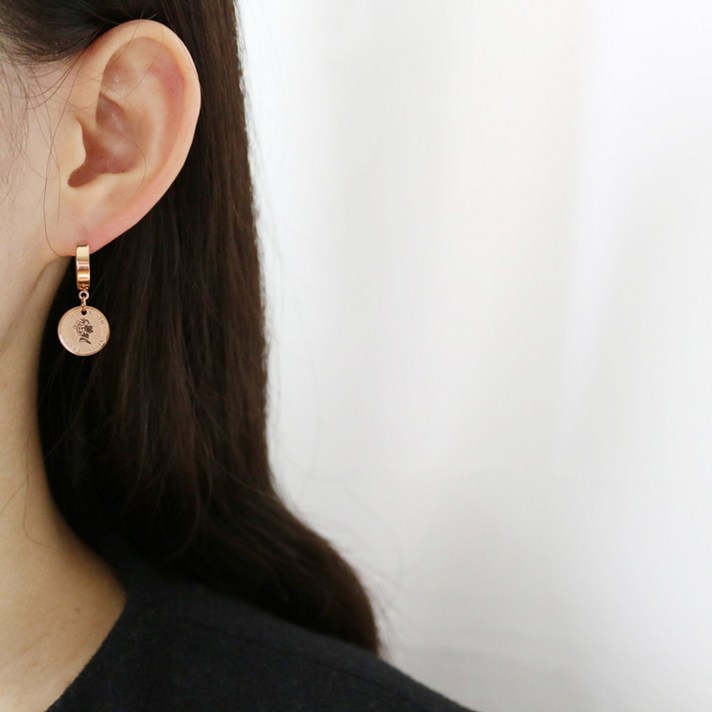 노이드비 써지컬스틸 코인드롭 원터치 링귀걸이