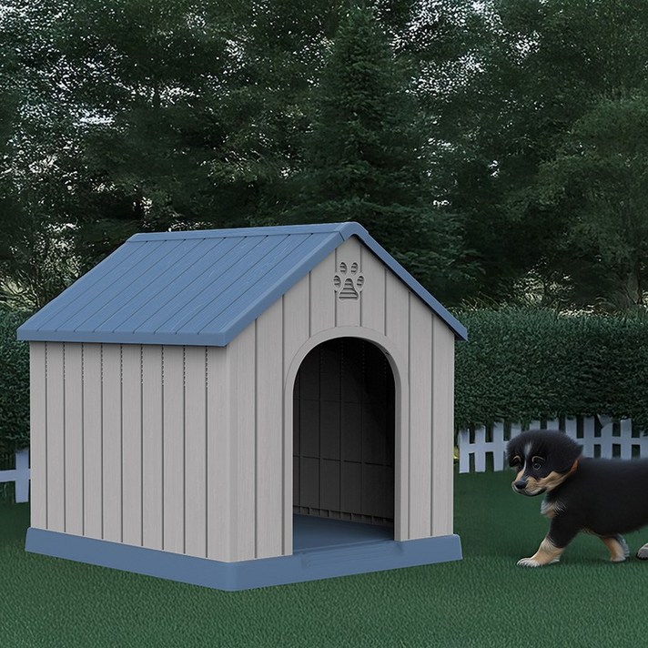 하우스랜드 도그하우스 M 조립식 개집 강아지집 소형견 중형견  바마우드스틱 1개색상랜덤발송 사은품, 그레이블루, 1개