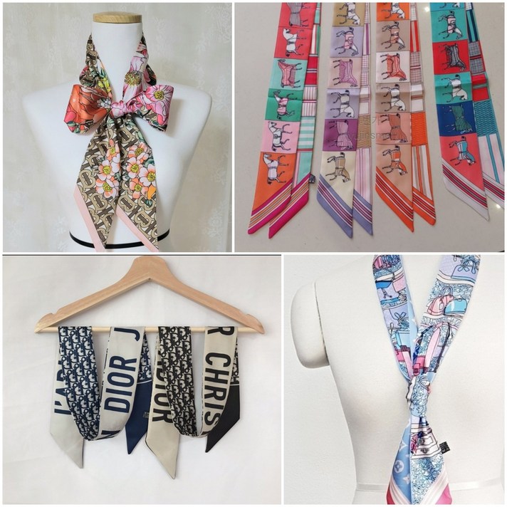 명품 트윌리 스카프 쁘띠 리본 넥보우 가방 봄 여름 가을 겨울 미니 원더플리츠 샬럿타운