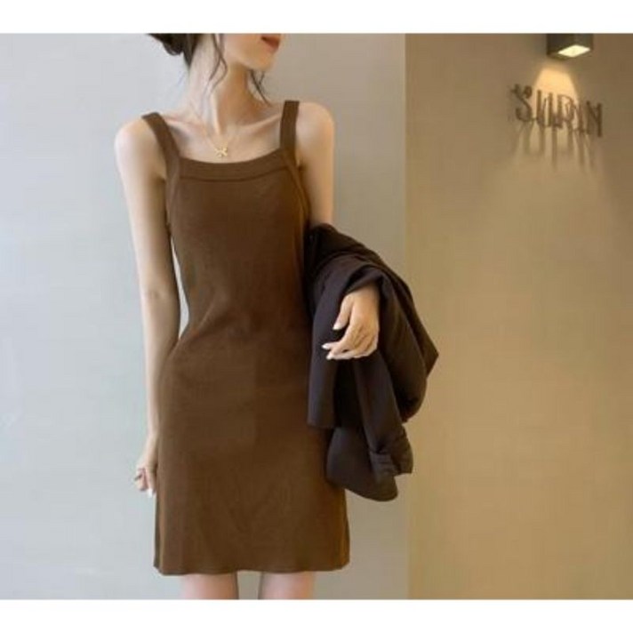 니트 나시 원피스 슬림핏 뷔스티에 원피스WHC23021513