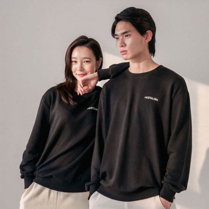 (노스텔지어) 남녀공용 데일리 오버핏 맨투맨+사은품증정 패션마스크 보경맨투맨 노스텔지어맨투맨