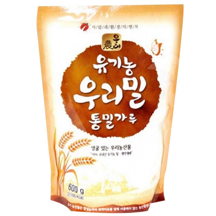 우리 유기농 우리밀 통밀가루, 600g, 1개