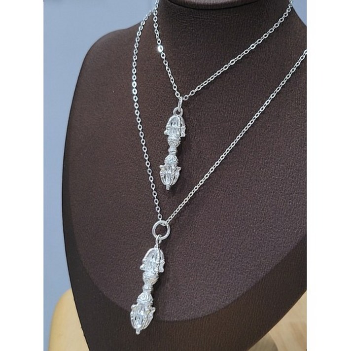 금강저 실버 925은 목걸이 불교목걸이 부처님 수행도구, 대 사이즈 8*35mm, 50cm