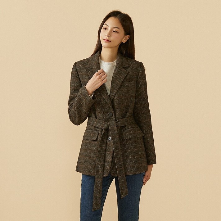 [JAJU/자주] 베이직 울 자켓_카키