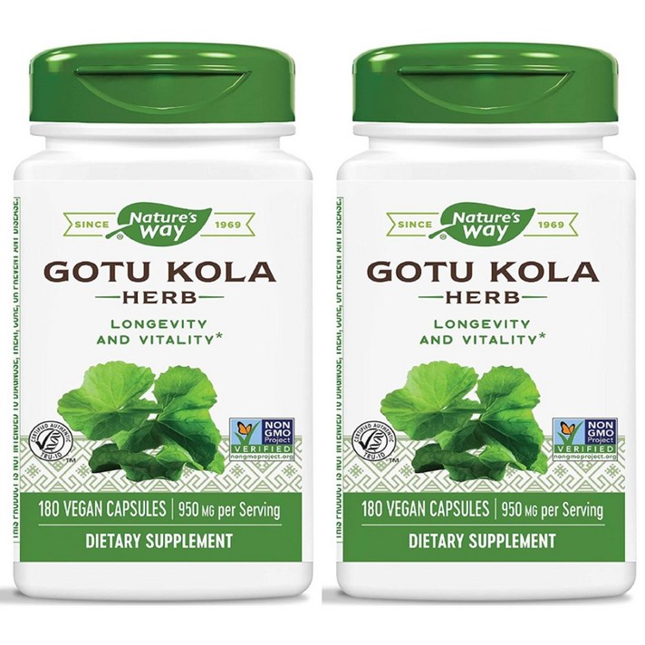 네이쳐스웨이 고투 쿨라 허브 950mg 베지테리안 캡슐, 180개입, 2개