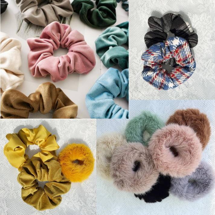 러벨 곱창 머리끈 세트 밴드 헤어 슈슈 스크런치 벨벳 새틴 밍크 아이유