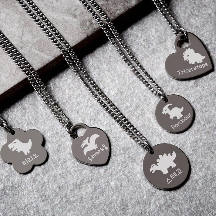 마베주얼리 써지컬스틸 라운드1.5 미아방지 목걸이, 이니셜형