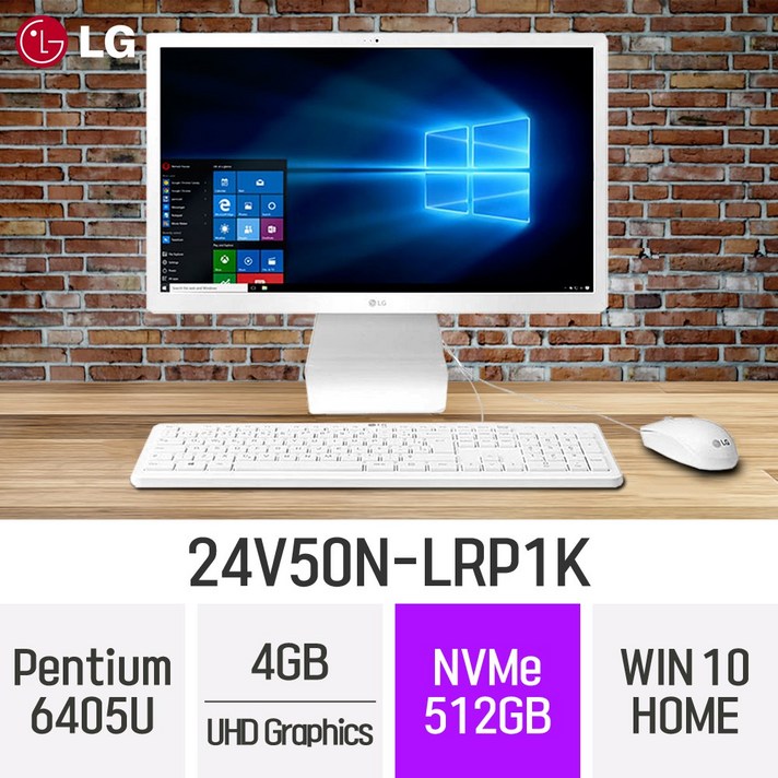 LG 일체형PC 24V50N-LRP1K, RAM 4GB + NVME 512GB