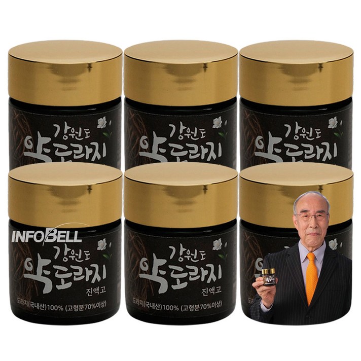 [TV홈쇼핑정품 인포벨]강원도 약도라지 100% 진액고 초 고농축 국내산 도라지청 진액즙 1세트 2세트, 6병