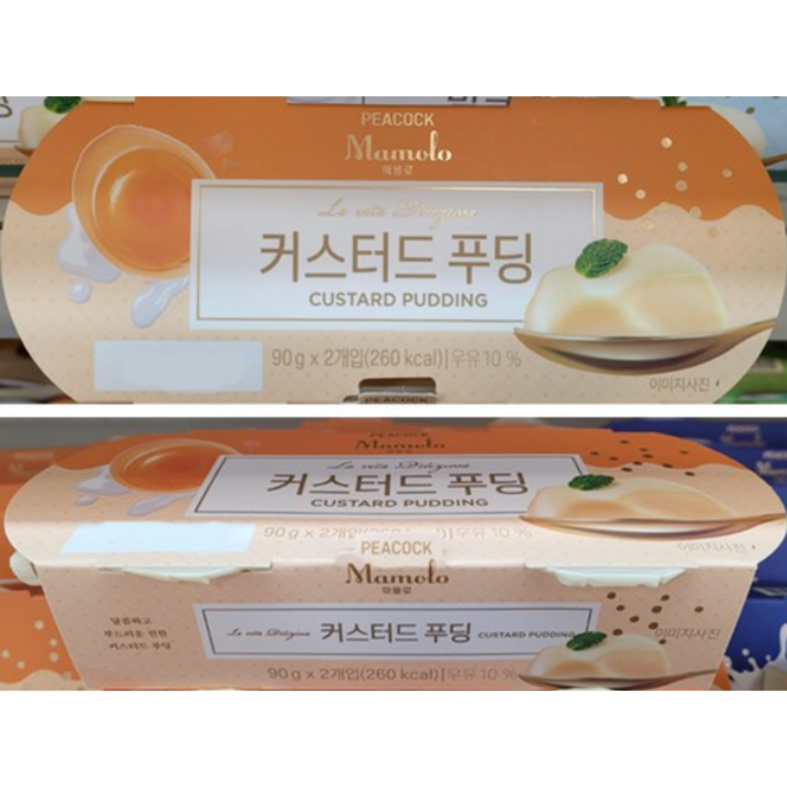 PEACOCK 피코크 마몰로 푸딩 180g 3종택1 메이플 밀크 커스터드, 3. 커스터드 푸딩