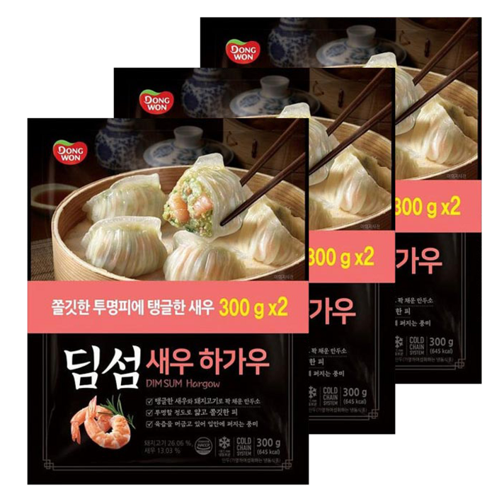 [정연푸드] 동원 딤섬 새우하가우 300gx2봉, 3개