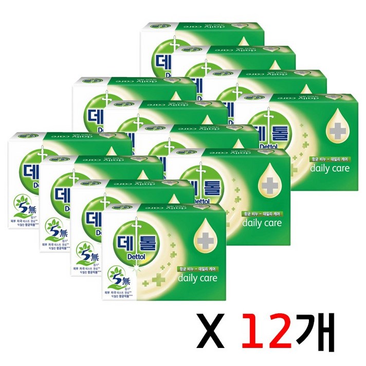 데톨 항균 비누 데일리케어, 95g, 12개