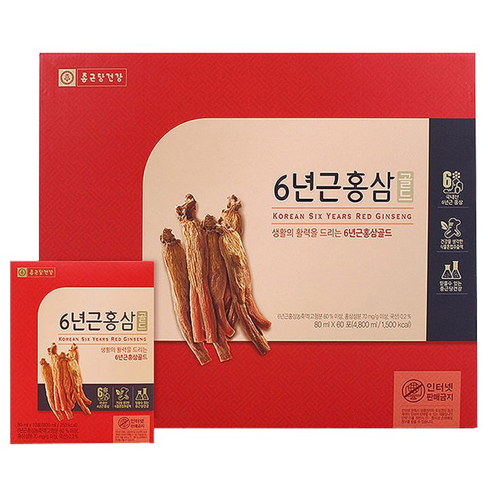 종근당건강 6년근 홍삼 골드 60포, 80ml