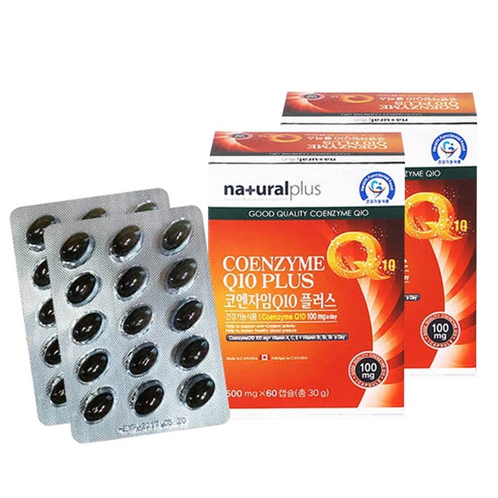 V 내츄럴플러스 코엔자임 Q10 플러스 500mg x60캡슐 x2개 (4개월분) 비타하우스 물류센터 출고
