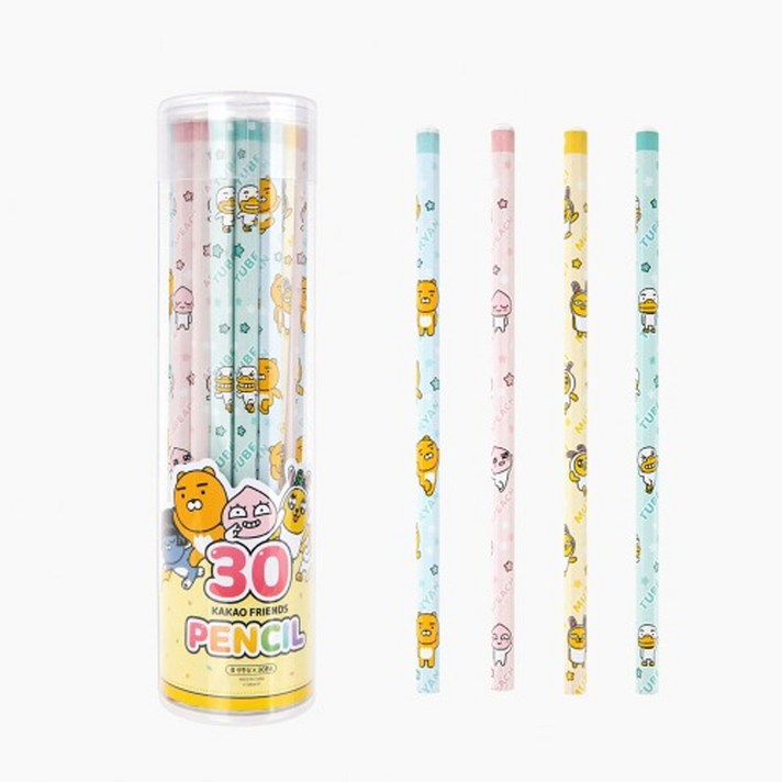 더이안 카카오프렌즈 30P 연필세트 라이언 어피치 무지 튜브 필기구