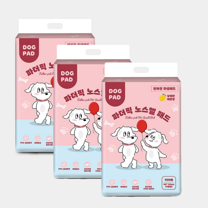 파더픽 노스멜 강아지배변패드 표준형, 26g, 3개, 100매입