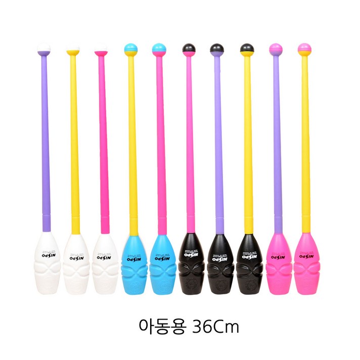 니스포 리듬체조 곤봉 36Cm 멀티컬러 아동용 주니어, 화이트/옐로우