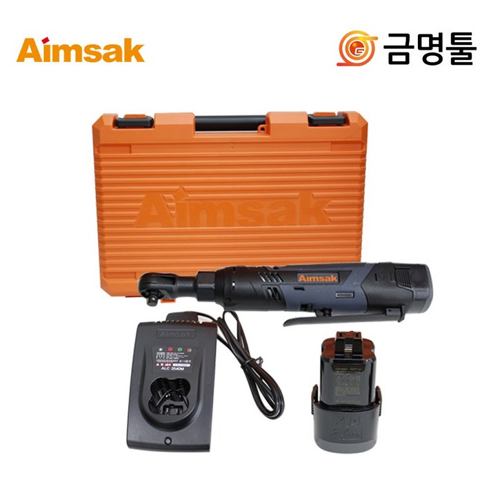 아임삭 AI414RW 충전라쳇렌치 14.4V 2.0Ah 배터리 2개, 1개