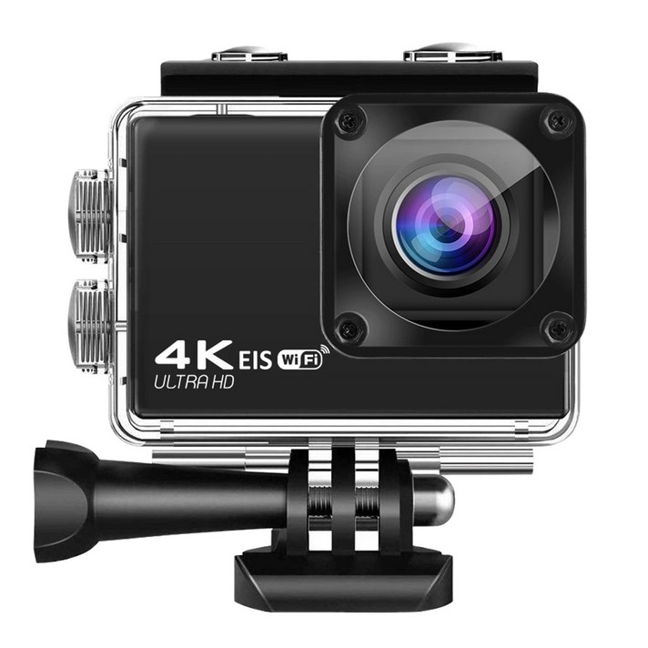 AFBEST 방수 카메라 휴대용 수중 카메라 울트라 HD 2400만 스포츠 촬영용, 검정