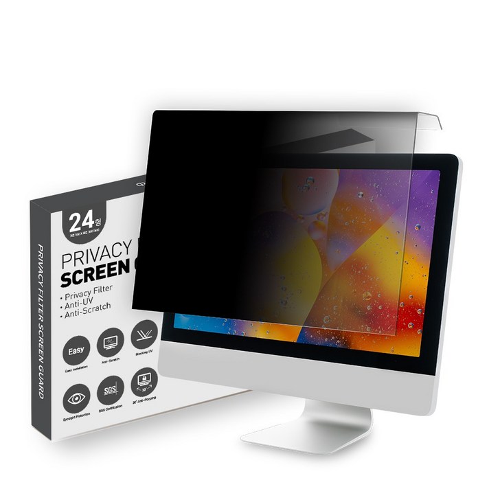 힐링쉴드 모니터 블루라이트차단 보안필름 거치식 정보보안 필터 24인치