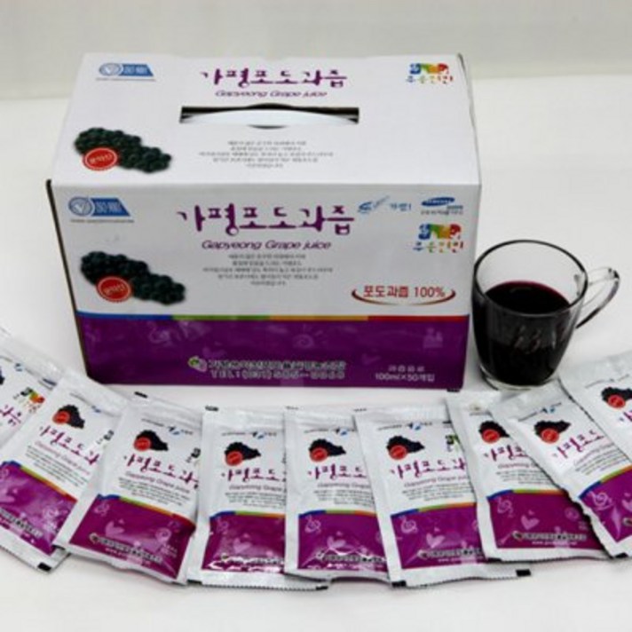 [산지직송]가평 운악산 포도즙 100mlx50포, 50포, 100ml