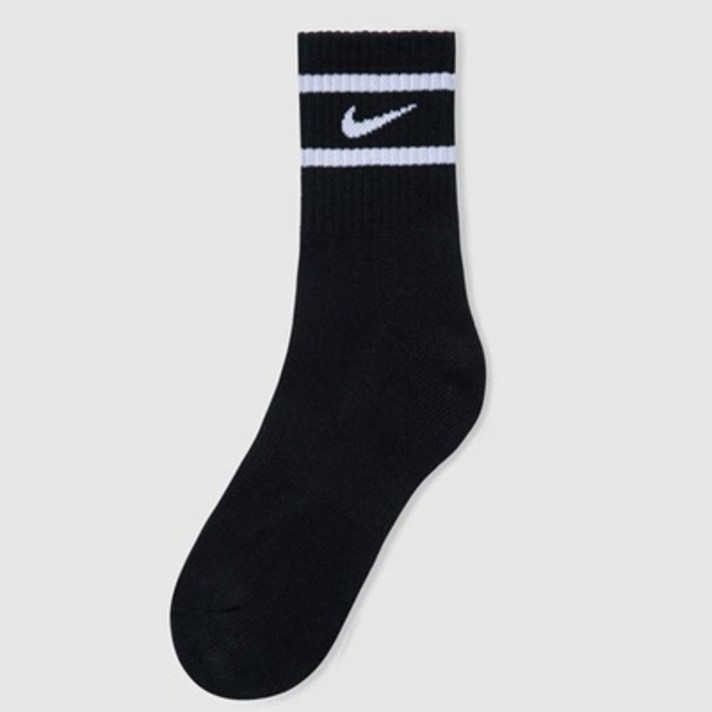 나이키 컴포트핏 넥투라인 쿠션 미들삭스 3p NCNTMD20S-3, 블랙