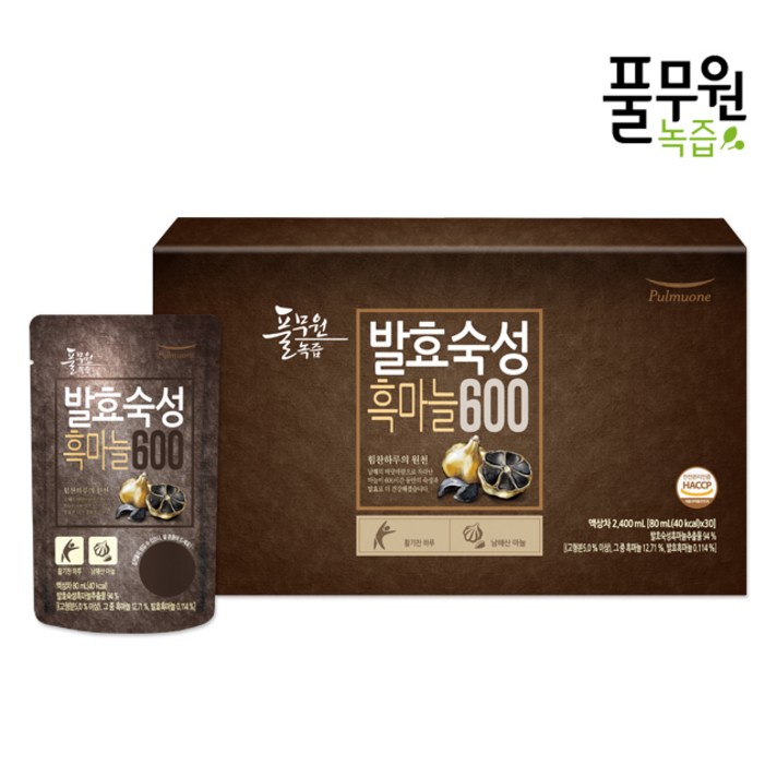 풀무원 건강즙 발효숙성 흑마늘600, (80mlx30포)