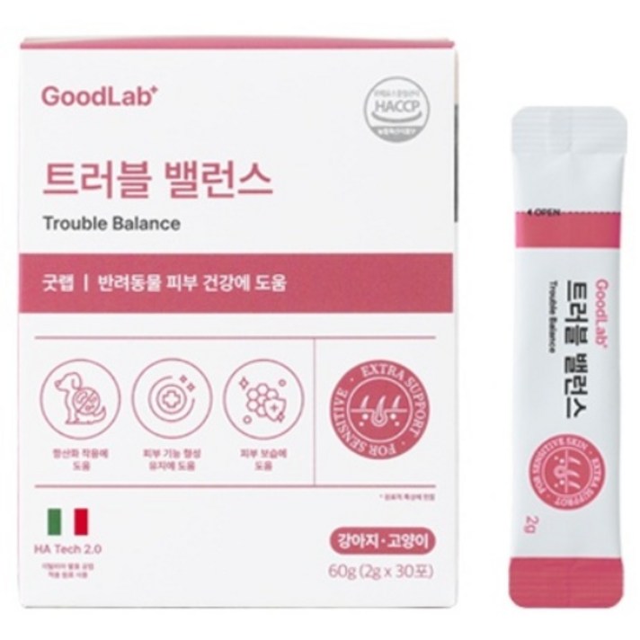 펫펫펫 강아지 고양이 피부 영양제 굿랩 30p, 30회분, 피부피모, 1개