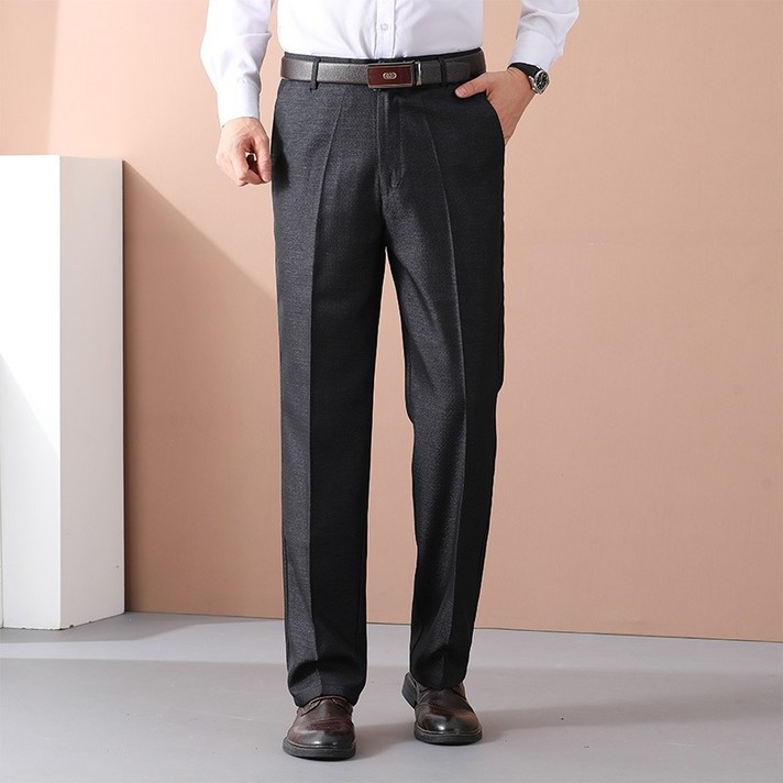 NUNUHANA 남성 빅사이즈 구김방지 정장 바지 비즈니스 캐주얼