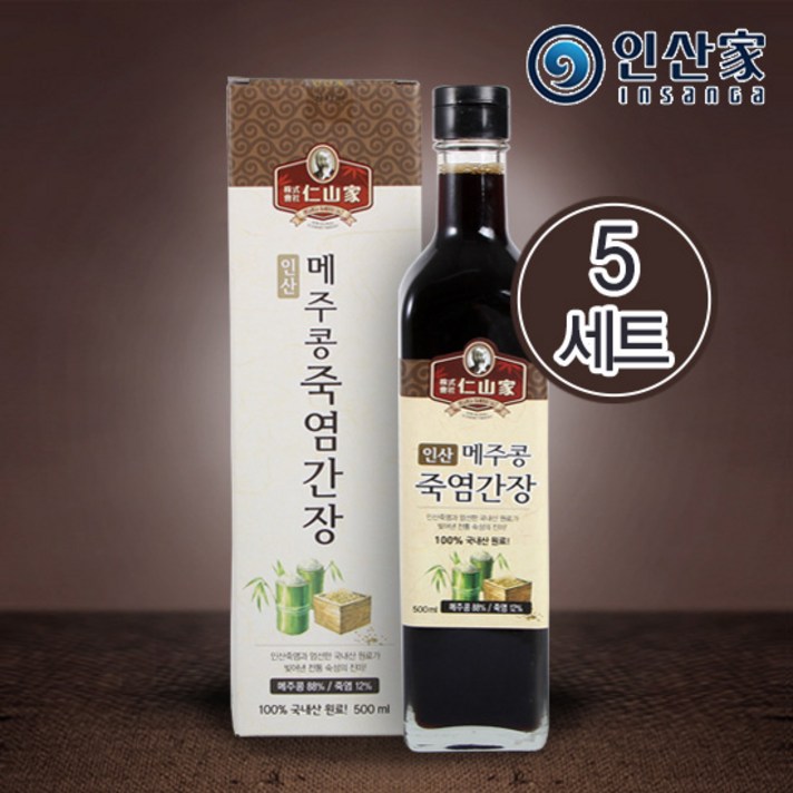 [인산가] 메주콩 죽염간장 500ml x 5세트, 5개