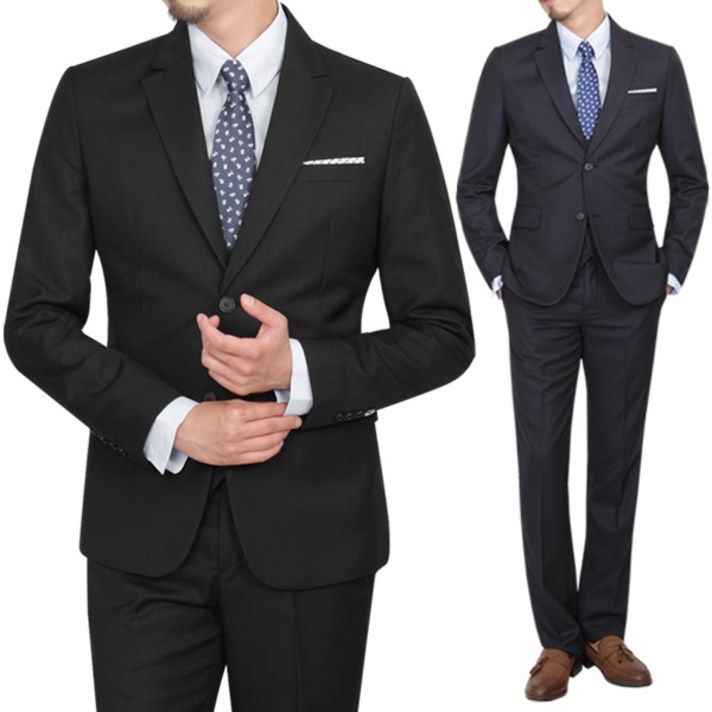 제제옴므 캐주얼 투버튼 블랙 네이비 남성정장