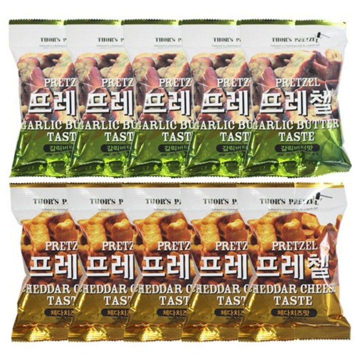 
                                                        [파란푸드] 프레첼 갈릭버터맛5봉+체다치즈맛5봉, 85g, 10봉
                                                    