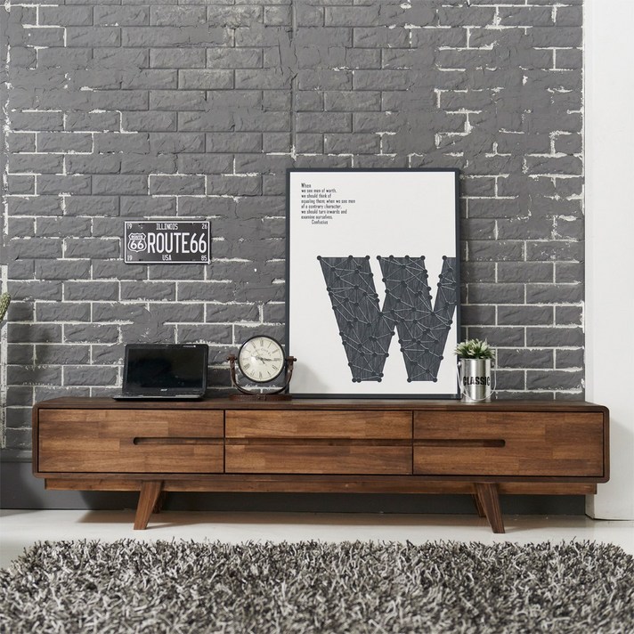 다올퍼니 북유럽 원목 TV 거실장 티비다이 높은 티비장 TV장 TV다이 티비대 TV대 모던 심플 인테리어 집들이선물 이사선물 크리스마스선물 블랙프라이데이, C-1 1800 서랍형 거실장 - 엔틱