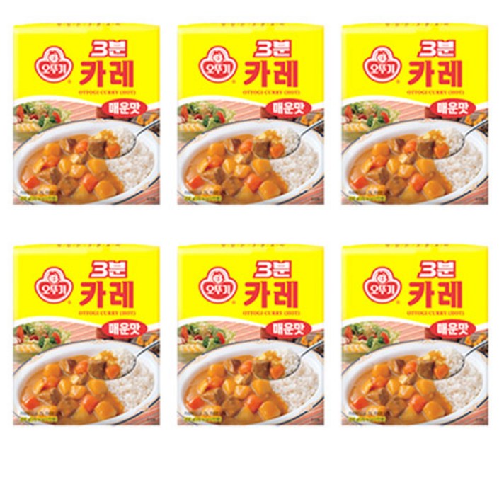 오뚜기 3분 카레 매운맛, 200g, 6개