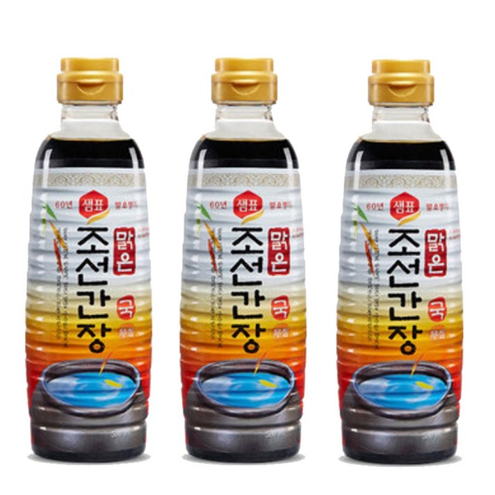 샘표 맑은 조선 간장, 500ml, 3개