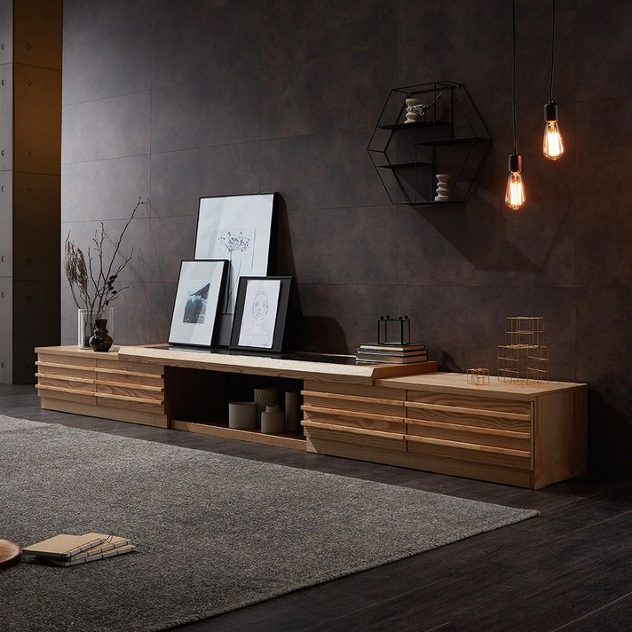 보니애가구 카이 확장형 TV다이 서랍장 거실장, 네츄럴애쉬