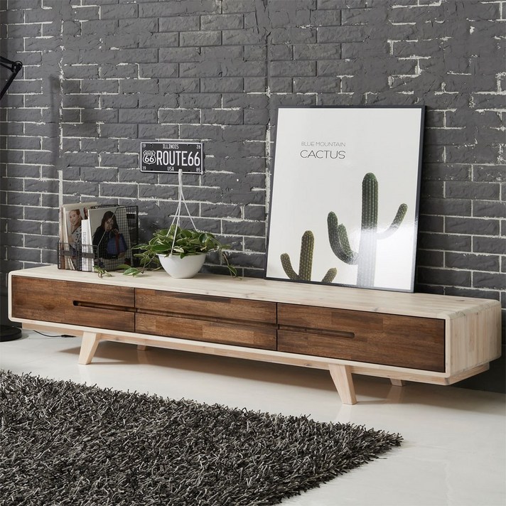 다올퍼니 북유럽 원목 TV 거실장 티비다이 높은 티비장 TV장 TV다이 티비대 TV대 모던 심플 인테리어 집들이선물 이사선물 크리스마스선물 블랙프라이데이, D-02. 2000 서랍형 거실장 - 워시