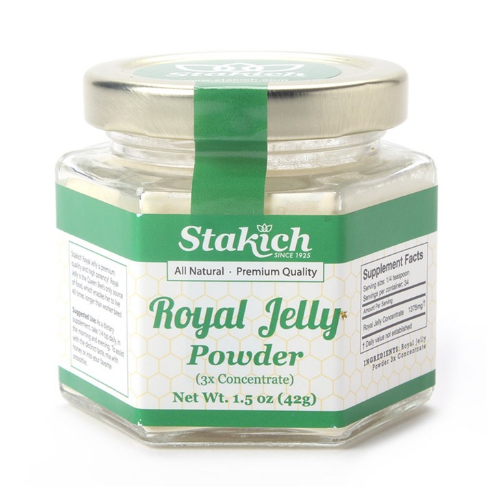 스타키치 로열 젤리 파우더 3X 컨센트레이트 글루텐 프리 무설탕, 42g, 1개