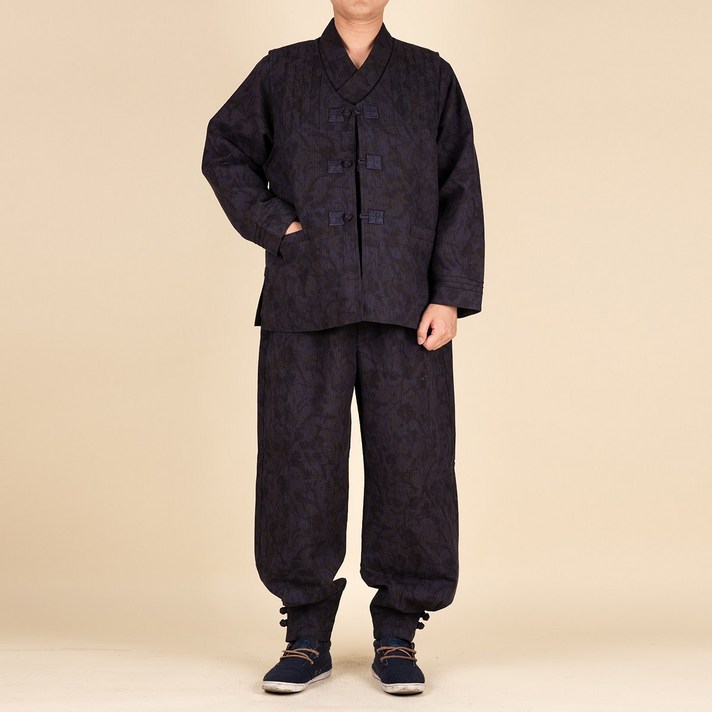 다오네우리옷 남자-해인 나염 이중지 3ps 생활한복(개량한복)