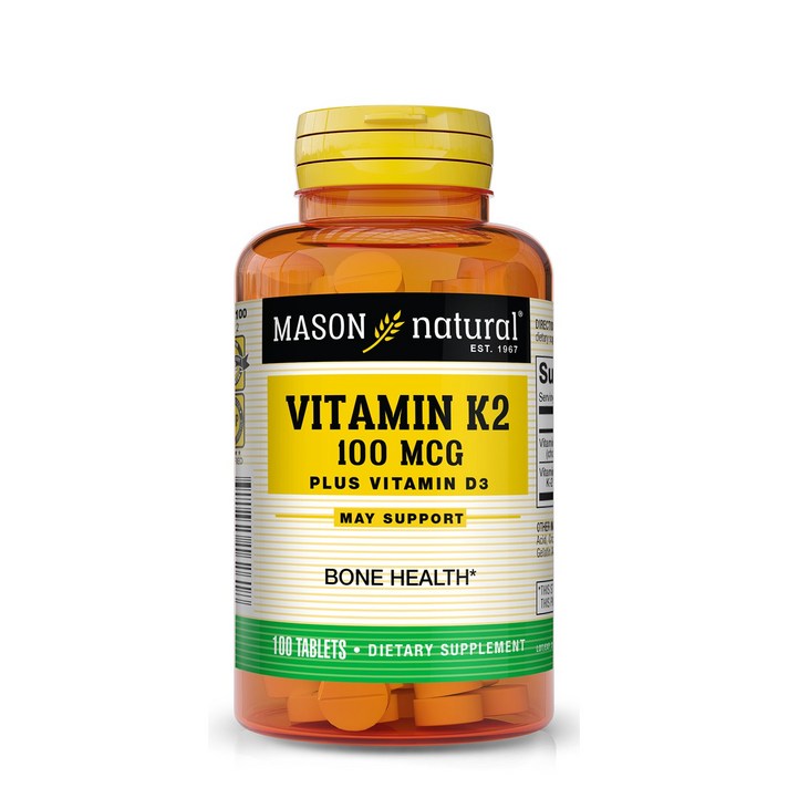 매이슨네츄럴스 비타민 K2 100mcg 플러스 D3 타블렛, 100개입, 1개
