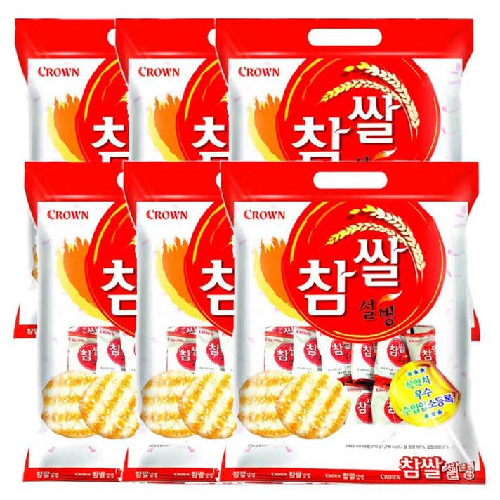 크라운 참쌀설병, 270g, 6개