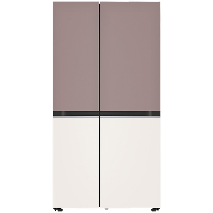 [색상선택형] LG전자 디오스 오브제컬렉션 양문형 냉장고 메탈 832L 방문설치, 클레이 핑크(상단) + 베이지(하단), S834MKE10 20230103