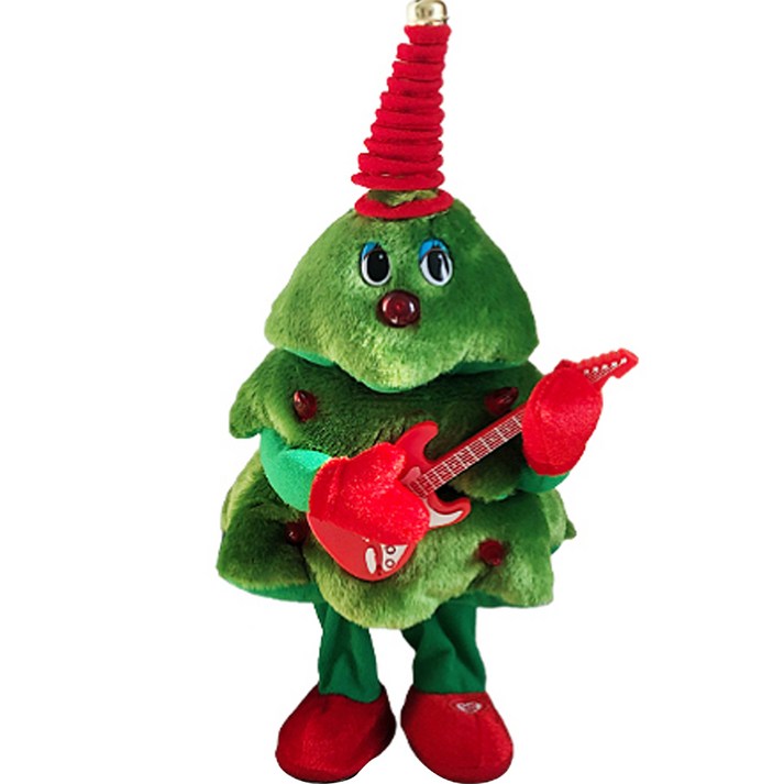 크리스마스트리인형 다다랜드 캐롤나오는 춤추는 크리스마스 기타 트리 인형, 38cm, 트리