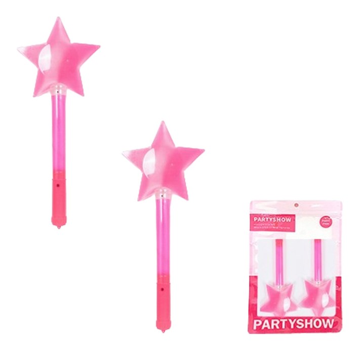 파티쇼 LED 스타별 야광봉 2p, 핑크, 1개