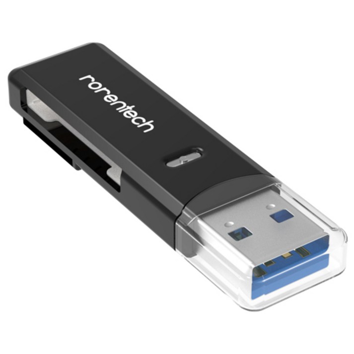 마이크로sd카드512g 로랜텍 USB 3.0 블랙박스 SD카드 멀티 카드 리더기, RT-U197, 블랙