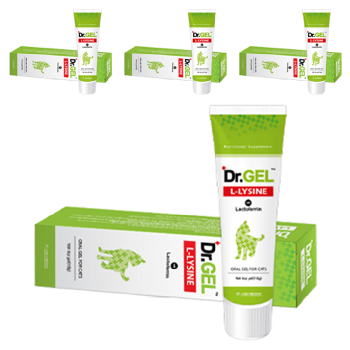 닥터겔 고양이 엘라이신 영양제, 118g, 면역/항산화, 4개