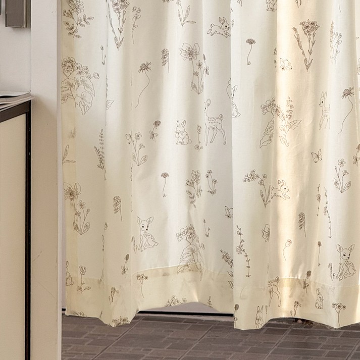 바자르 빈티지 소담 광목 가리개 커튼 창문형