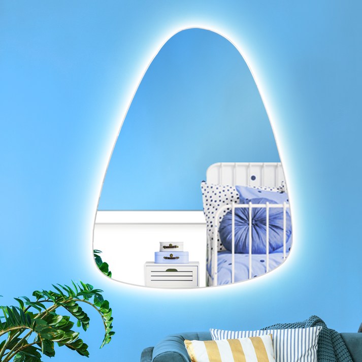 비정형거울 위미러 시그니처 LED 올리비아 화장대 벽걸이 비정형 조명거울, 혼합색상
