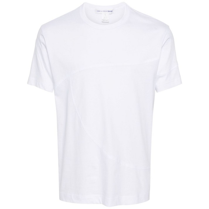 꼼데가르송 패널 코튼 티셔츠