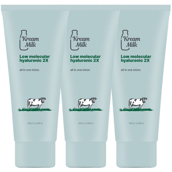 크림밀크 저분자 히알루론산 2X 올인원 로션, 3개, 100ml